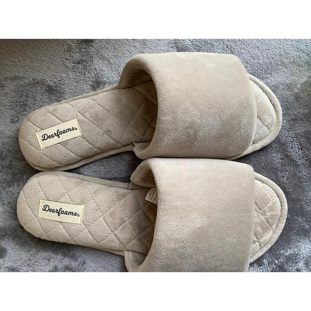 Dearfoams Slippers XL 11-12 Tan
